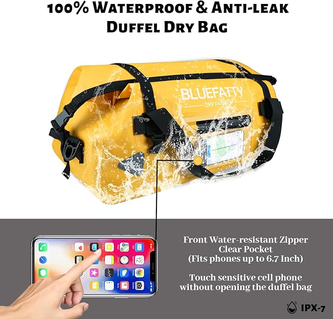 Large Waterproof Duffel Bag Roll-top Heavy Duty Dry Duffle Bags - Image 2