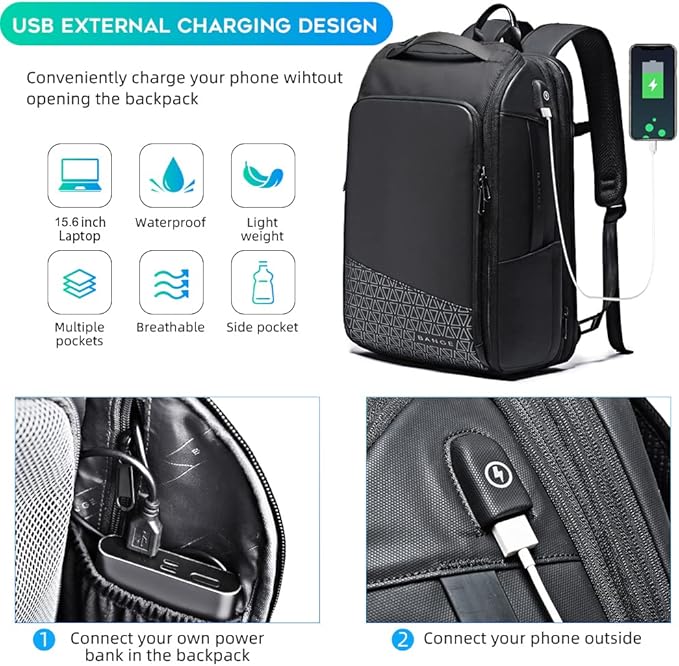 BANGE Travel Backpacks, Weekender Carry On Backpack, Waterproof Men's Business - Image 4