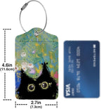 Oil Painting Black Cat 2 Pcs Luggage Tags, Privacy Cover ID Label - Image 4