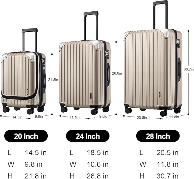 LEVEL8 Grace Luggage Sets Hardshell Suitcase - Image 4