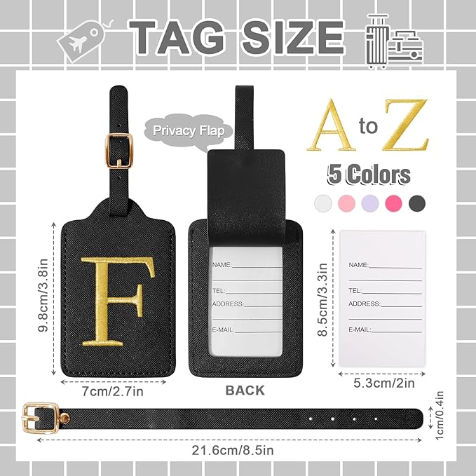 Personalized Initial Luggage Tags - Image 2