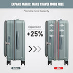 buy 0ne get 0ne free! Carry On Luggage Front Opening 20in Suitcase - Image 4