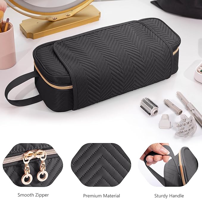 2IN1 Hair Tools Travel Bag with Heat Resistant Mat for Shark Flexstyle, Flat Irons, Straighteners, Curling Iron, Hair Dryer Case Compatible with Revlon One-Step Hair Dryer, Hair Essentials