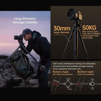 FALCAM TreeRoot Carbon Fiber Medium Tripod, 4-Section Legs, 50kg Vertical Load - Image 5