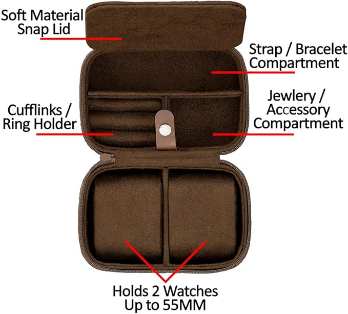 Gift Set 6 Slot Leather Watch Box - Image 6