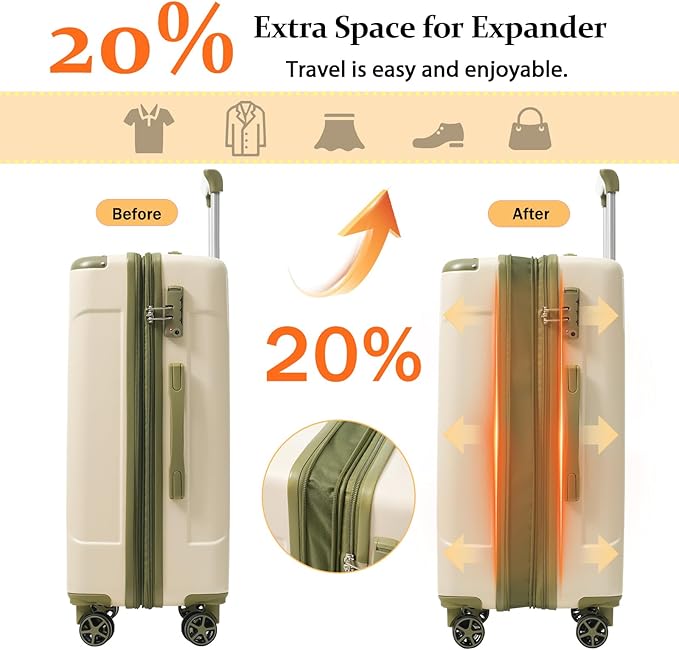 Merax 28 Inch Expandable Checked Luggage, Hardshell ABS Large Suitcase - Image 4