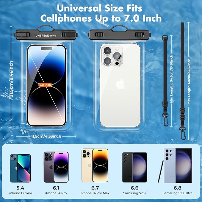 UNBREAKcable Waterproof Phone Pouch-2 Pack IPX8 Waterproof Phone Case - Image 5