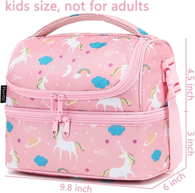 FlowFly Kids Double Decker Cooler Insulated Lunch Bag Large Tote - Image 3