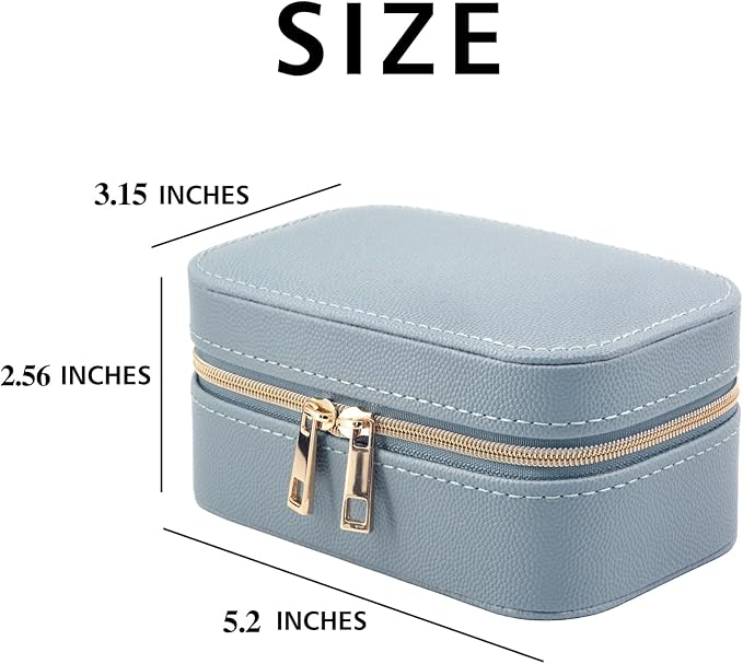 Small Jewelry Travel Case For Womens Small Rectangle PU Leather Jewelry Box - Image 2