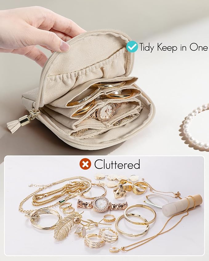Vlando Mini Jewelry Travel Case, Jewelry Pouch Bags - Image 6