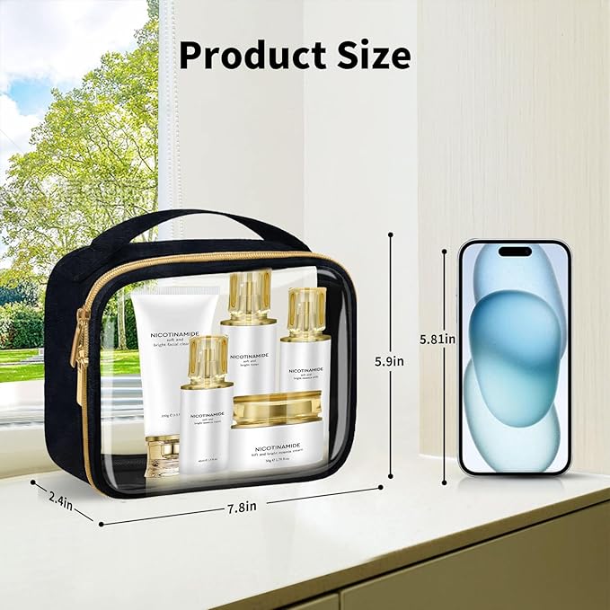 TSA Approved Travel Toiletry Bag, 4 Pack Clear Makeup Bags - Image 3