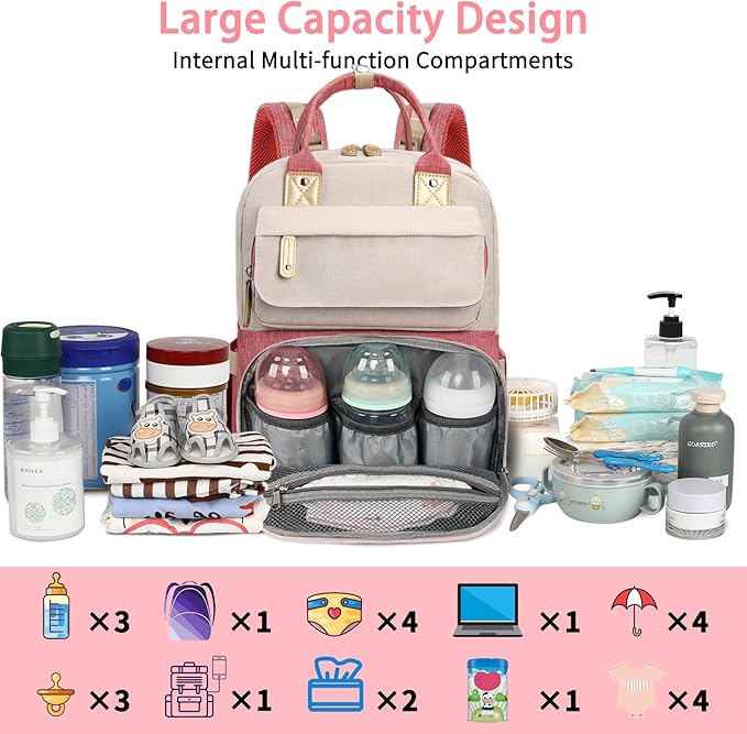 Diaper Bag Backpack, Baby Girl Diaper Bag, Large Diaper Bag Backpack Gift - Image 3