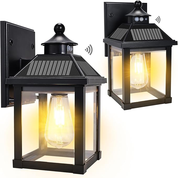 Solar Wall Lights Outdoor, Dusk to Dawn Solar Sconces, Motion Sensor Porch - Image 9