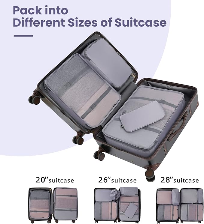 BAGAIL 6 Set/8 Set/10 Set Packing Cubes Various Sizes Packing Organizer - Image 7
