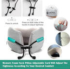 GOLDORANGE Travel Pillow Neck Chin Head Support Best Memory Foam Airplane Neck - Image 3