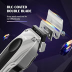 SUPRENT PRO Professional Hair Clippers for Men - High Torque Brushless Motor & Detachable Blade - Cordless Hair Trimmer Set for Barbers with Charging Base - Premium Hair Clipper Kit - Silver