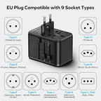 MOMAX Universal Travel Adapter, GaN 70W International Power Adapter, 3 USB-C PD - Image 6