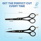 Professional Thinning Hair Cutting Shears & Barber Scissors for Hair Cutting Kit - Ideal for Kids, Men & Women - Premium J2 Japanese Stainless Steel shears for Salon, Home Use - 6.5 Inch