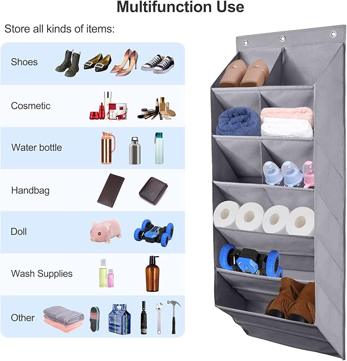 FENTEC 2 Pack Over the Door Shoe Organizer, Hanging Shoe Organizer, 6-Tier - Image 6