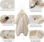 PTEROMY Hooded Rain Poncho for Adult - Image 2