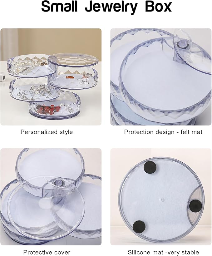 CONBOLA Acrylic Jewelry Organizer, Small Storage Box Jewelry Earring Holder - Image 7