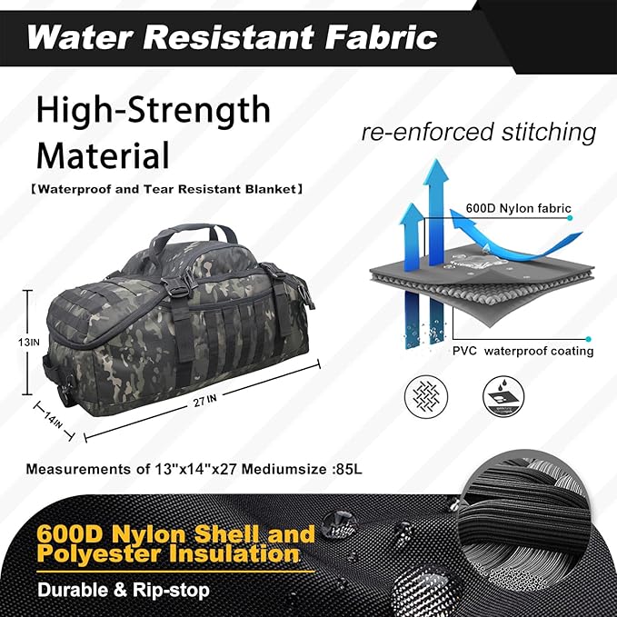 3 In 1 Military Backpack Travel Duffle Bag - Image 3