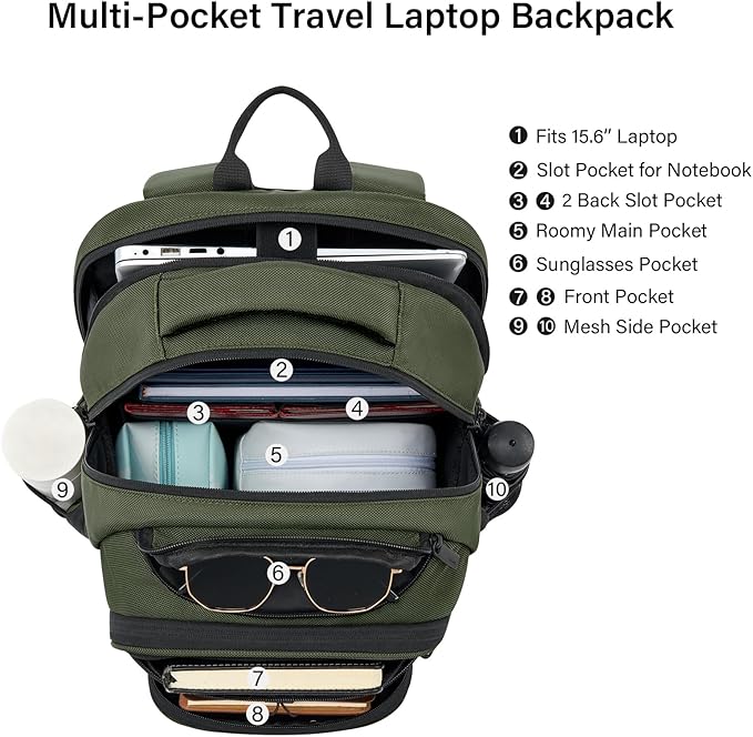 Hanke College Laptop Backpack Multi-Pocket, 18-Inch Large Travel Backpack - Image 2