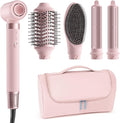 MESCOMB 5 in 1 Hot Air Styler Wrap - High-Speed Hair Dryer, Volumizing Brush with Auto Curlers, Fast Drying & Frizz-Free Styling Straightening, No Heat Damage, Includes Travel Bag, Gift for Women