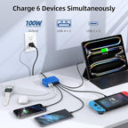 USB C Charger Block, 100W GaN 6 Port PD USB C QC USB A Wall Charger Adapter - Image 3