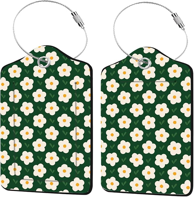 2 Pack Floral Luggage Tag for Women, Name ID Labels by Unknown