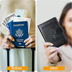 TIGARI Passport Holder for Travel Women Men, PU Leather Waterproof RFID - Image 7