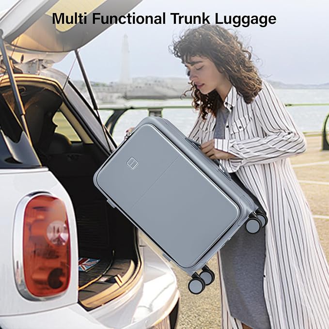 Hanke 28 Inch Luggage with Cup Holder and Charge, Top Opening Hard Shell - Image 10