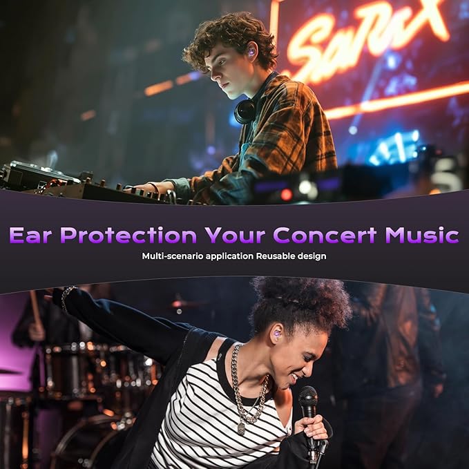 Concert Ear Plugs, 2 Pairs High Fidelity Ear Plugs Noise Reduction - Image 8