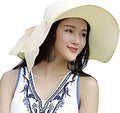 DRESHOW Beach Hats for Women Big Straw Wide Brim Summer Hat Floppy Foldable by DRESHOW