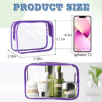 16 Pieces Clear Makeup Bag PVC Zippered Clear Toiletry Carry Pouch Portable - Image 2