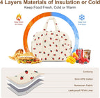 Corduroy Lunch Box Lunch Bag for Women Men, Cute Strawberry Small Insulated - Image 3