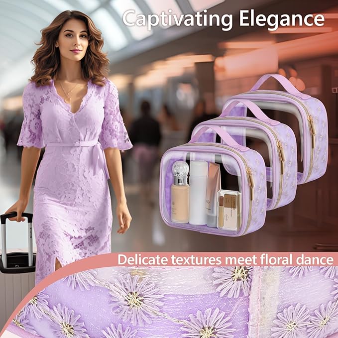 PACKISM Floral Texture TSA Approved Toiletry Bag - Image 2