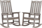 Psilvam Outdoor Rocking Chair Set of 2, Poly Lumber Oversized Rocking Chair by PsilvamGardenFurniture