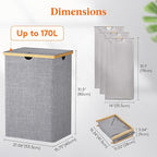 Lifewit 170L Triple Laundry Hamper - Image 4