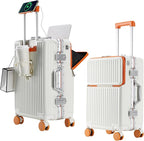 2-Piece Hardshell Zipperless Luggage Set, 20/26" Aluminum Frame Hardshell by cycyCarry