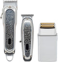 PRO Cordless Hair Clipper + Hair Trimmer for Mens and Barbers +Shaver with Sharp Blades, Cord/Cordless Electric Razor for Mens Silver