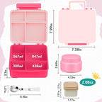 Kids Bento Lunch Box with 8oz Soup Thermo, Kids Leakproof Lunch Food Containers - Image 7
