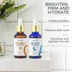 Vitamin C Serum with Hyaluronic Acid & Retinol Serum for Face - Day & Night Set to Brighten, Hydrate & Improve Skin Firmness for All Skin Types, Men & Women