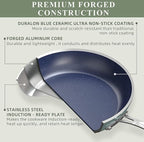 Nuwave 9pc Cookware Set Healthy Duralon Blue Ceramic Nonstick Coated, Diamond - Image 3