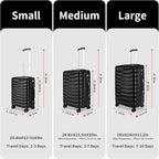 Lightweight Luggage with Spinner Wheels & YKK Zipper, Hard Shell 3-Piece - Image 2