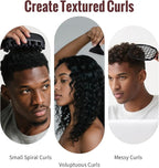 Belongtous Premium Twist Hair Sponge Brush, Twist Styler Comb Set for Men & Women, Metal Brush Pick and Twist Comb for Afro, Curly, Coiled, Short Hair