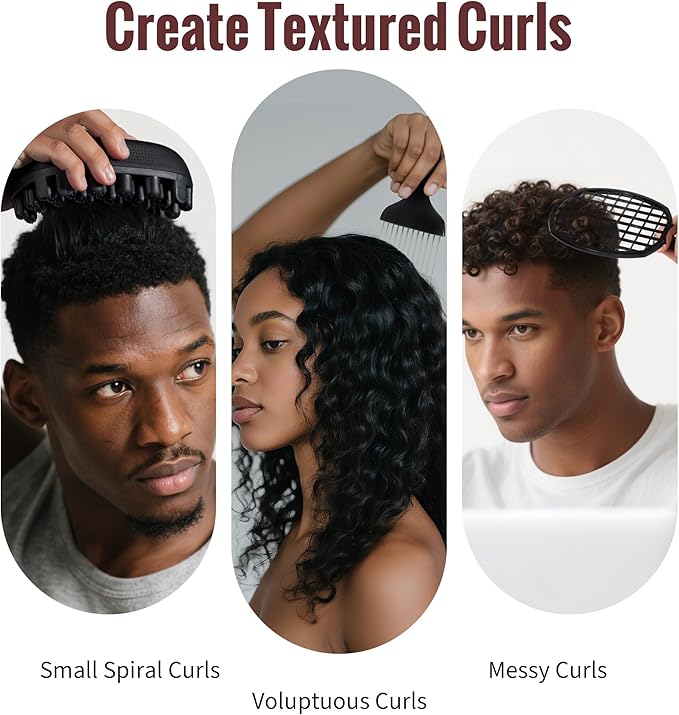 Belongtous Premium Twist Hair Sponge Brush, Twist Styler Comb Set for Men & Women, Metal Brush Pick and Twist Comb for Afro, Curly, Coiled, Short Hair