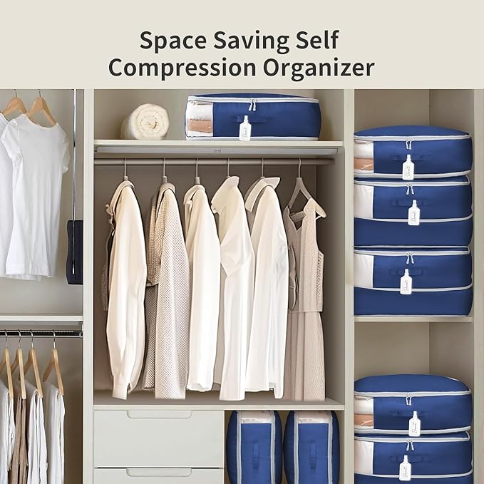 DIMJ Comforter Storage Bag - 110L Ultra Space Saving Self Compression Organize - Image 6