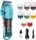 Hair Clippers for Men, Cordless Barber kit for Hair Cutting & Grooming, Hair Clippers Set for Barber Haircut with LED Display（Blue）