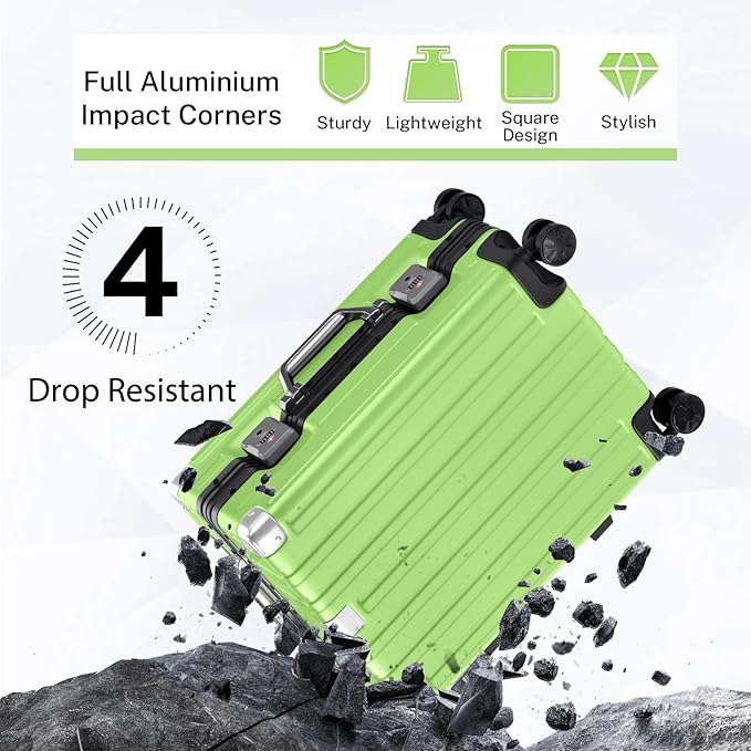 Krute Luggage 24 Inch Aluminum Frame Zipperless Suitcase - Image 9